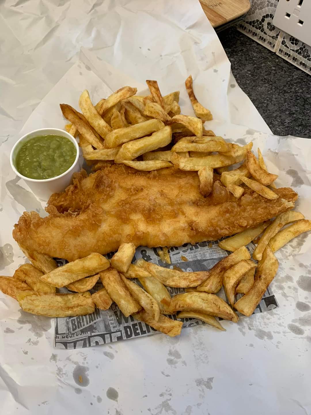 Fresh fish and chips at Talk Of The Town, Meanwood Leeds
